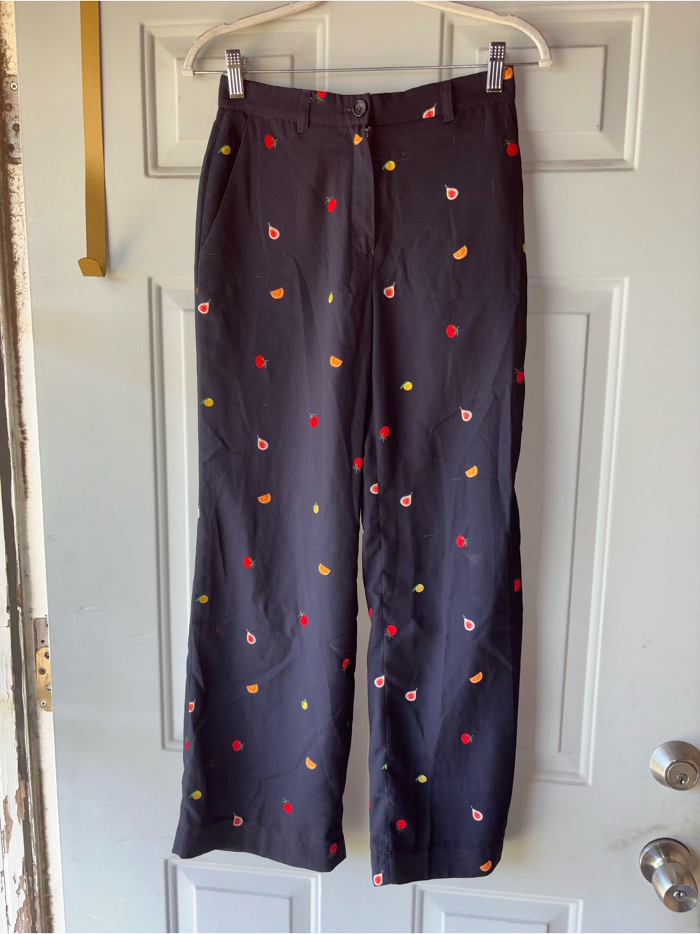 Margarin Fingers navy fruit print pants size S